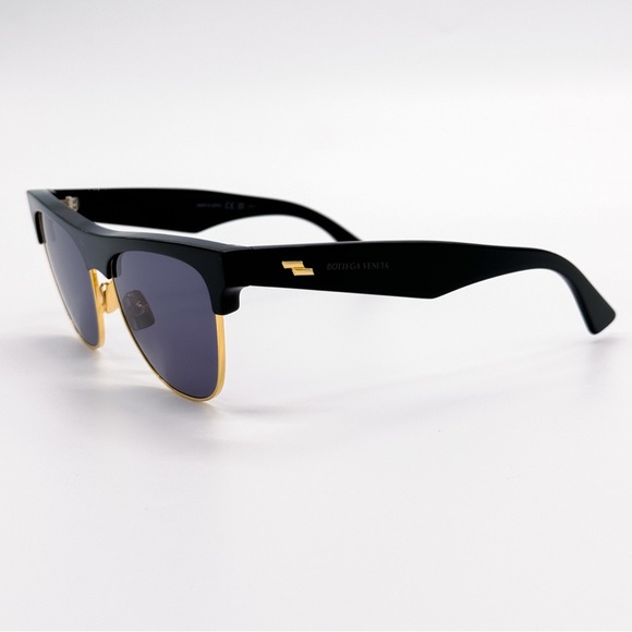 NEW BOTTEGA VENETA BV1003S 001 SQUARE BLACK GREY UNISEX SUNGLASSES - Picture 3 of 9